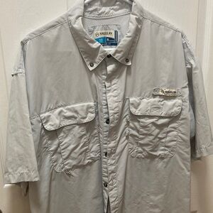 Magellan Outdoors Men’s Light Gray Short Sleeve Fishing Shirt XL